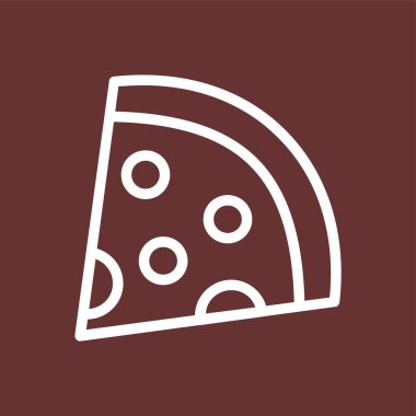 Pizza dilimi simgesi, vektör illüstrasyonu basit tasarım