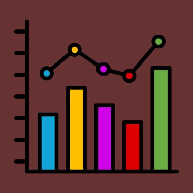 çubuk grafik simgesi, vektör illüstrasyonu basit tasarım