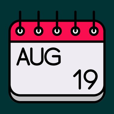 Ağustos simgesi, vektör illüstrasyonu basit tasarım