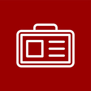 Kimlik kartı simgesi, vektör illüstrasyonu basit tasarım