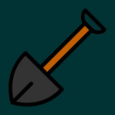 Kürek simgesi, vektör illüstrasyonu basit tasarım