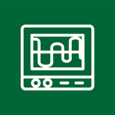 Osiloskop simgesi, vektör illüstrasyonu basit tasarım