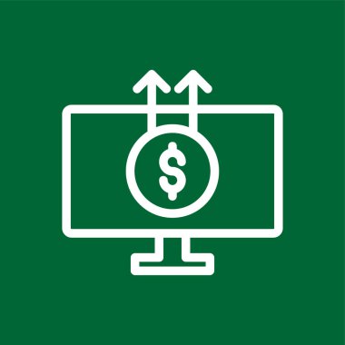 Çevrimiçi İş simgesi, vektör illüstrasyonu basit tasarım