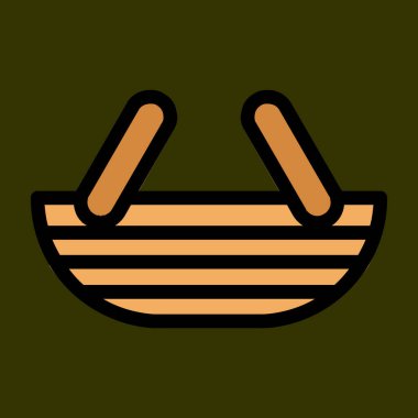 Sepet simgesi, vektör illüstrasyonu basit tasarım