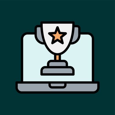 Kupa simgesi, vektör illüstrasyonu basit tasarım