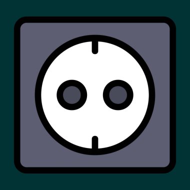 Soket simgesi, vektör illüstrasyonu basit tasarım