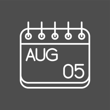 Ağustos simgesi, vektör illüstrasyonu basit tasarım