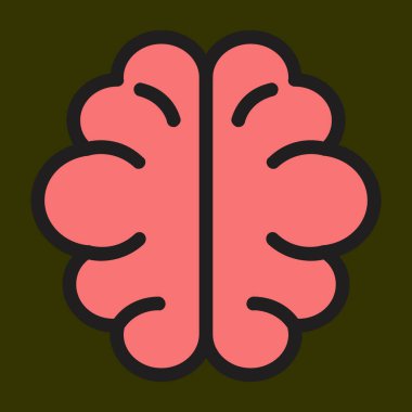 Beyin simgesi, vektör illüstrasyonu basit tasarım