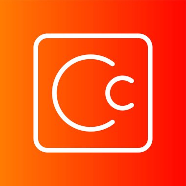 Cc simgesi, vektör illüstrasyonu basit tasarım