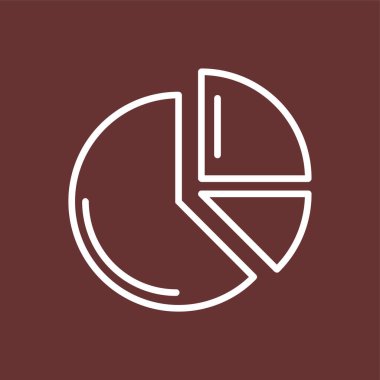 Pasta çizelgesi simgesi, vektör illüstrasyonu basit tasarım