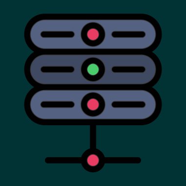 data sunucu simgesi, vektör illüstrasyonu basit tasarım