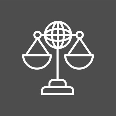 Uluslararası Hukuk simgesi, vektör illüstrasyonu basit tasarım