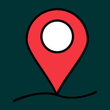 harita işaretleyici simgesi, vektör illüstrasyonu basit tasarım