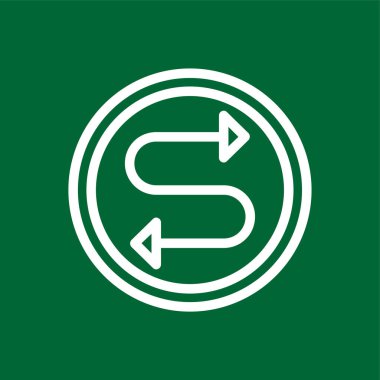 İki Yönlü simge, vektör illüstrasyonu basit tasarım