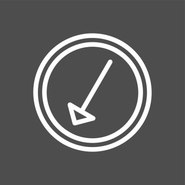 Sol Aşağı simgesi, vektör illüstrasyonu basit tasarım