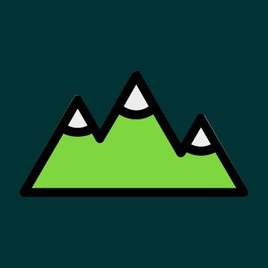 Mountains icon, vector illustration simple design