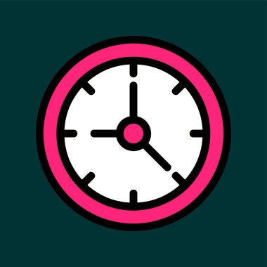 Saat simgesi, vektör illüstrasyonu basit tasarım