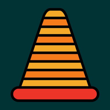 Trafik konisi simgesi, vektör illüstrasyonu basit tasarım