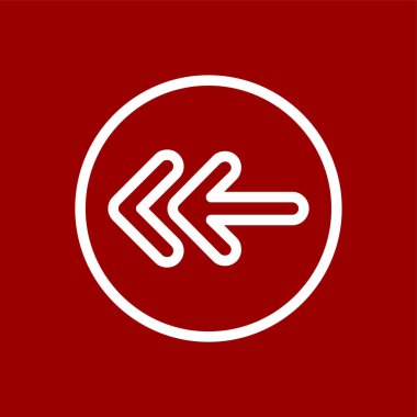 Geri simge, vektör illüstrasyonu basit tasarım