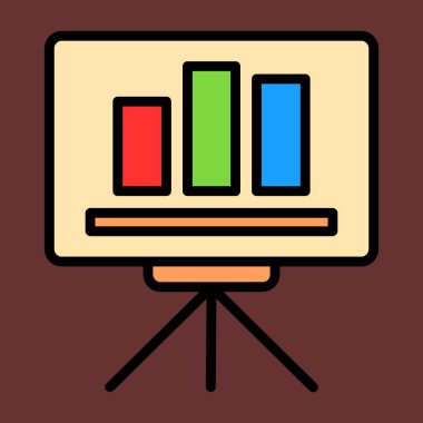 sunum simgesi, vektör illüstrasyonu basit tasarım