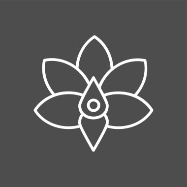 Orkide simgesi, vektör illüstrasyonu basit tasarım