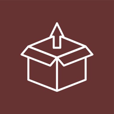 Teslimat kutusu simgesi, vektör illüstrasyonu basit tasarım