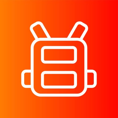 Okul çantası simgesi, vektör illüstrasyonu basit tasarım