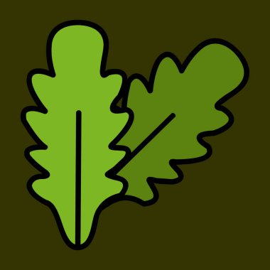 Arugula simgesi, vektör illüstrasyonu basit tasarım