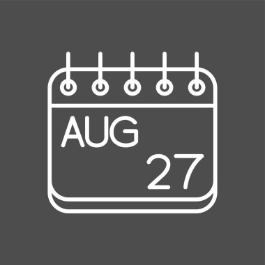 Ağustos simgesi, vektör illüstrasyonu basit tasarım