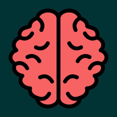 Beyin simgesi, vektör illüstrasyonu basit tasarım