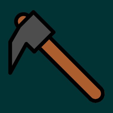 Adze simgesi, vektör illüstrasyonu basit tasarım