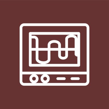 Osiloskop simgesi, vektör illüstrasyonu basit tasarım