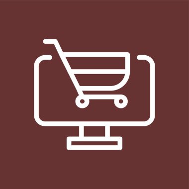 çevrimiçi alışveriş simgesi, vektör illüstrasyonu basit tasarım