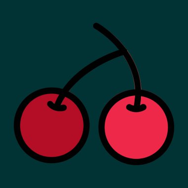 kiraz simgesi, vektör illüstrasyonu basit tasarım