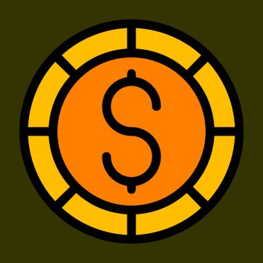 Bozuk para simgesi, vektör illüstrasyonu basit tasarım