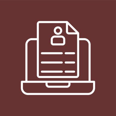 Çevrimiçi Cv simgesi, vektör illüstrasyonu basit tasarım