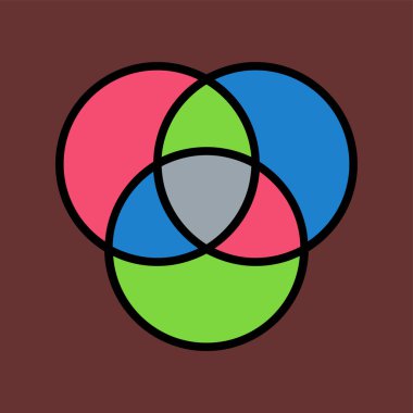 Venn Diyagram simgesi, vektör illüstrasyonu basit tasarım
