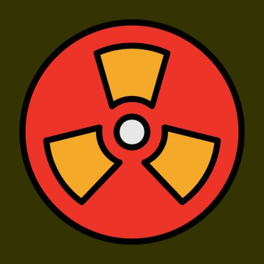 Radyasyon simgesi, vektör illüstrasyonu basit tasarım