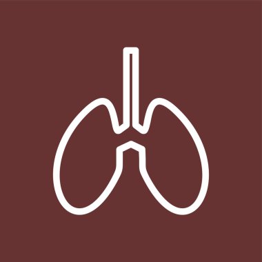 akciğer simgesi, vektör illüstrasyonu basit tasarım