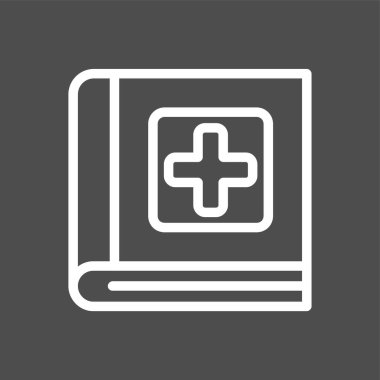 Tıbbi Kitap simgesi, vektör illüstrasyonu basit tasarım