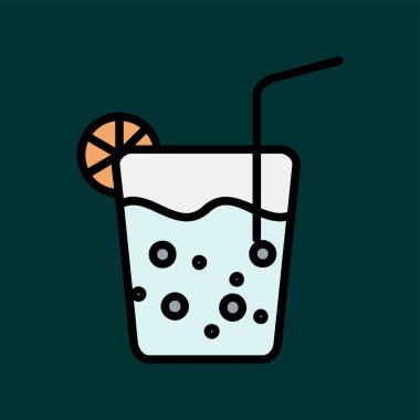 Portakal suyu simgesi, vektör illüstrasyonu basit tasarım