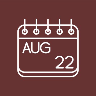 Ağustos simgesi, vektör illüstrasyonu basit tasarım