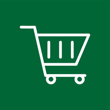 Alışveriş arabası simgesi, vektör çizimi basit tasarım