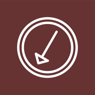 Sol Aşağı simgesi, vektör illüstrasyonu basit tasarım