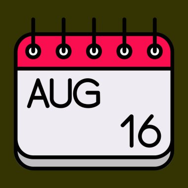 Ağustos simgesi, vektör illüstrasyonu basit tasarım