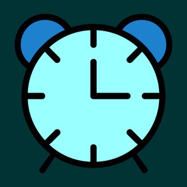 Alarm saat simgesi, vektör illüstrasyonu basit tasarım