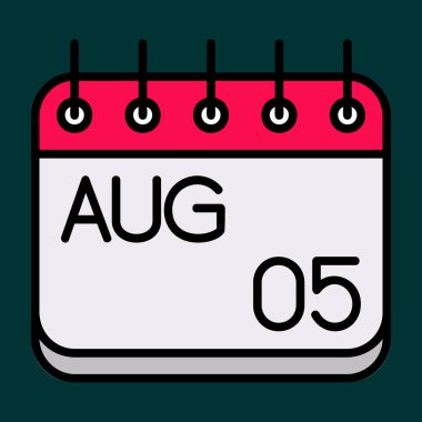 Ağustos simgesi, vektör illüstrasyonu basit tasarım