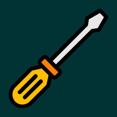 tornavida simgesi, vektör illüstrasyonu basit tasarım