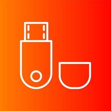 usb flash disk simgesi, vektör illüstrasyonu basit tasarım