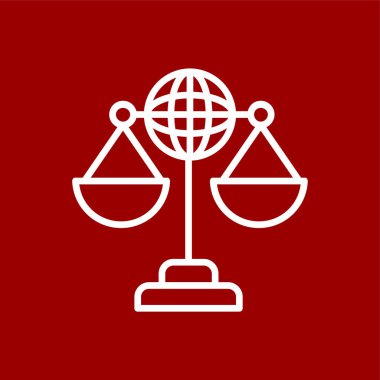 Uluslararası Hukuk simgesi, vektör illüstrasyonu basit tasarım